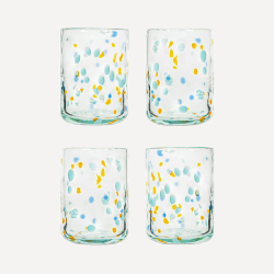 Image showing the Alegria Set of 4 Tumblers, 350ml, Blue and Yellow product.