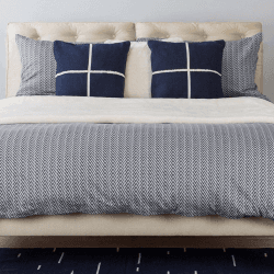 Image showing the Herringbone Doube Duvet Cover, Navy Grey product.