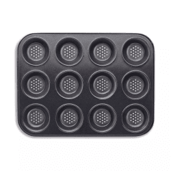 Image showing the Precision Plus 12 Hole Shallow Muffin Tin, Black product.