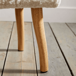 Image showing the Curly Shearling Bench, H47cm x W36cm x L105cm, Oatmeal product.