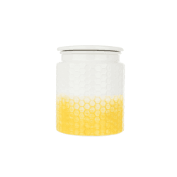 Image showing the Storage canister, Dia14 x H17cm, Yellow Stoneware product.