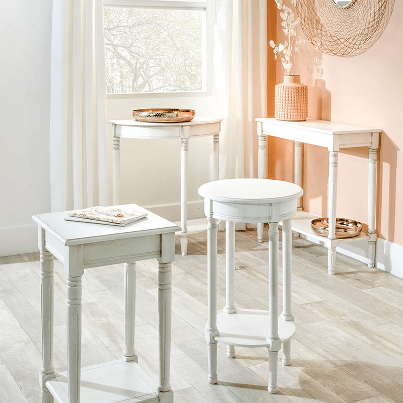 Heritage Half Moon Console Table, Elizabeth White