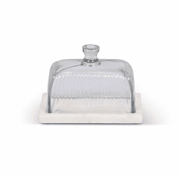 Image showing the Brompton Butter Dish, White product.