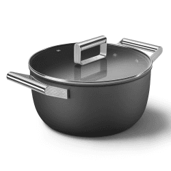 Image showing the Retro 50's Style Non-Stick Casserole Dish, 26cm, Black product.