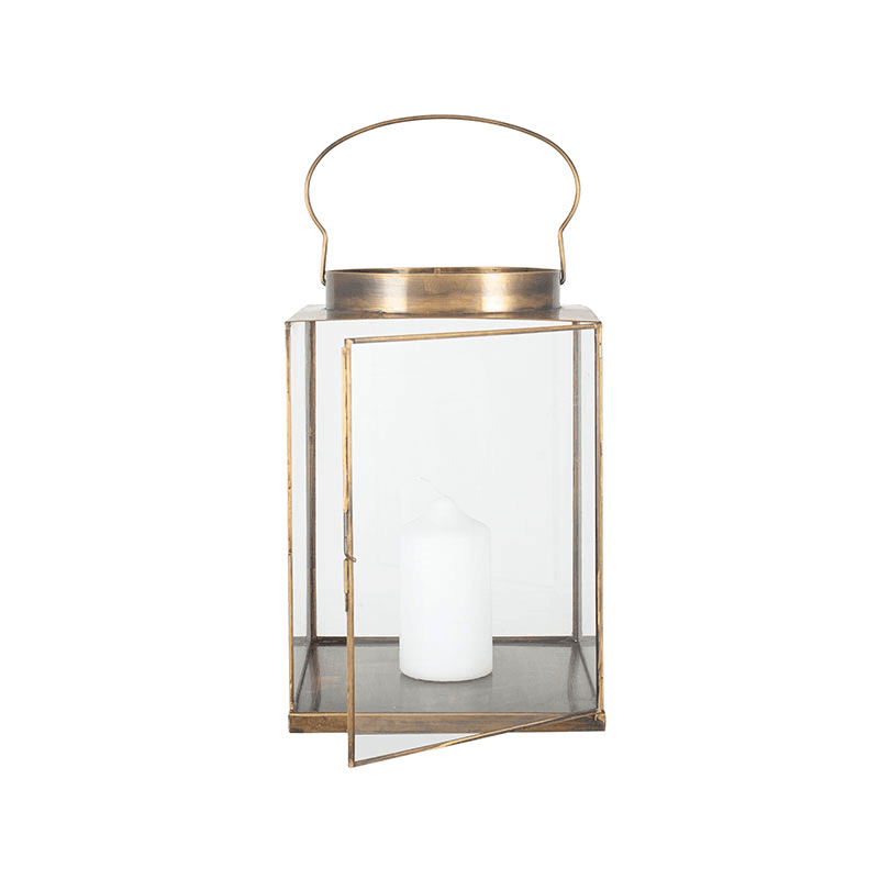 Metal Lantern, H26cm, Antique Brass