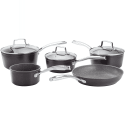 Image showing the Rocktanium Non-Stick 5 piece saucepan set, Aluminium product.