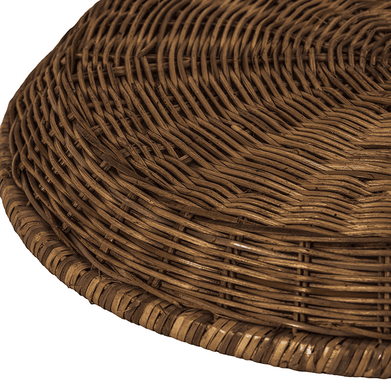Pecan Rattan Round Tray, D43cm, Brown