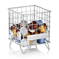 Image showing the Pod Cage coffee capsule storage, 18 x 14 x 14cm, Steel product.
