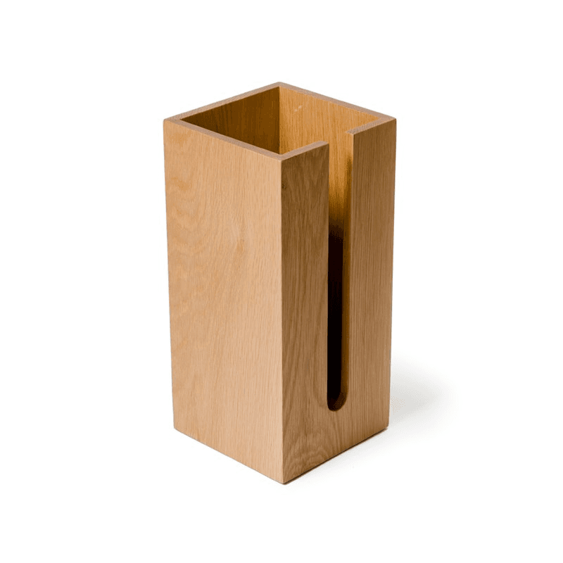 Mezza Loo roll holder box, H33.5 x W15.5 x D15.5cm, Oak