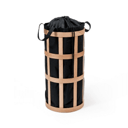 Image showing the Laundry basket cage, H63 x W31 x D31cm, Black/Oak product.