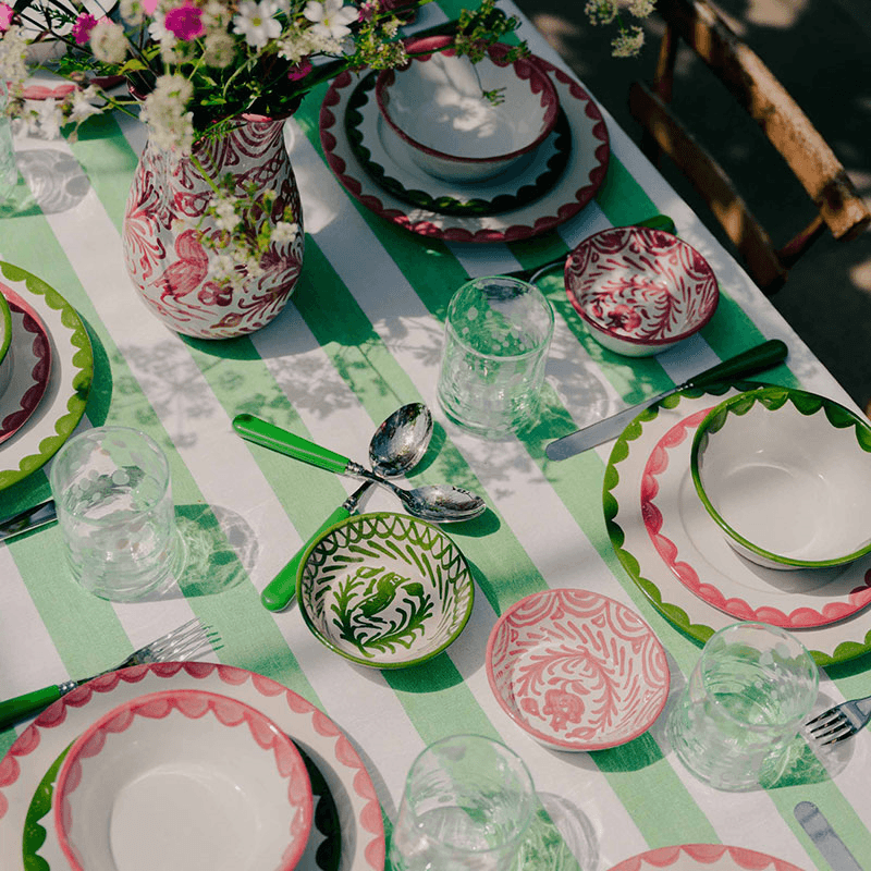 Stripe Tablecloth, W160 x L200cm, Lush Green