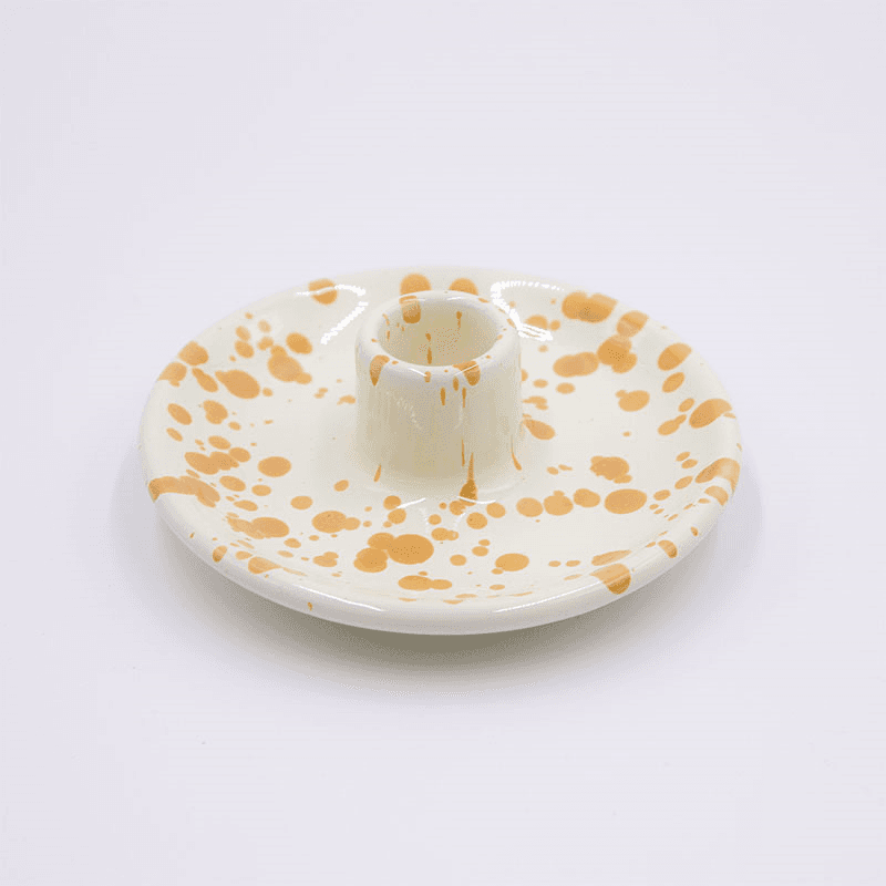 Splatter Candle Holder, Burnt Orange