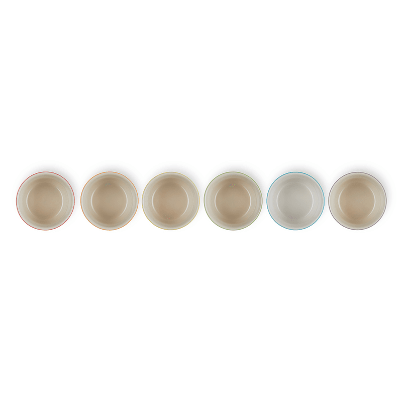 Stoneware Set of 6 mini ramekins, rainbow