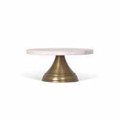 Image showing the Brompton Marble Cake Stand, D25cm, Antique Brass Finish product.