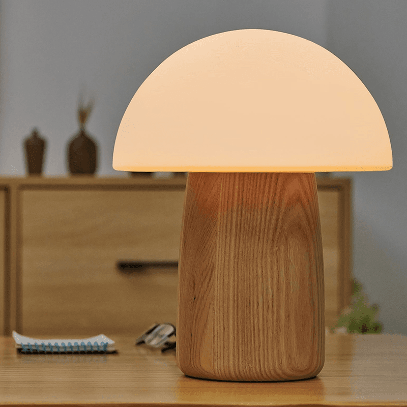 Alice Mushroom Lamp, H32cm, White Ash
