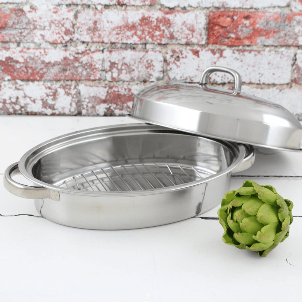 Speciality Cookware Roasting Pan with Rack, 28cm, Stainless Steel