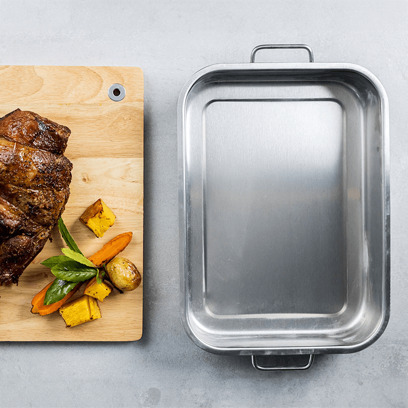 Deep roasting pan, 37 x 27cm, Stainless Steel