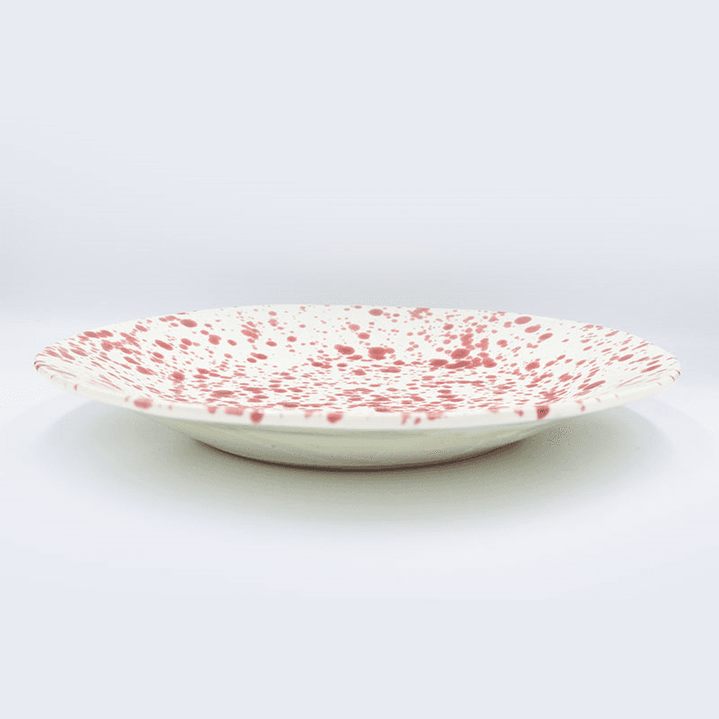 Splatter Shallow Serving Bowl, D29cm, Cranberry