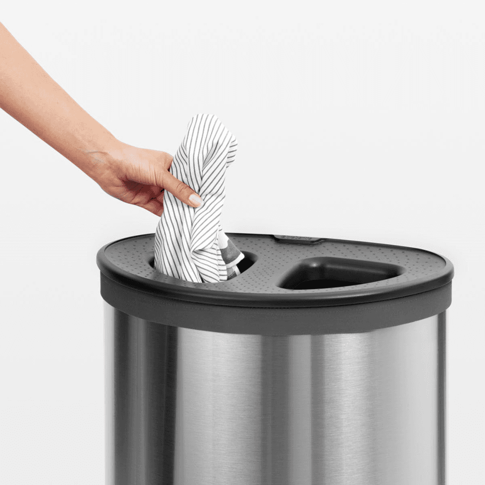 Double Laundry Bin, Matt Steel, 55L