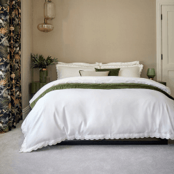 Image showing the Scallop Edge Duvet Set, Super King, Matcha product.