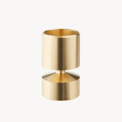 Image showing the Brass Candle Holder, H4.5cm, Satin Solid Brass product.