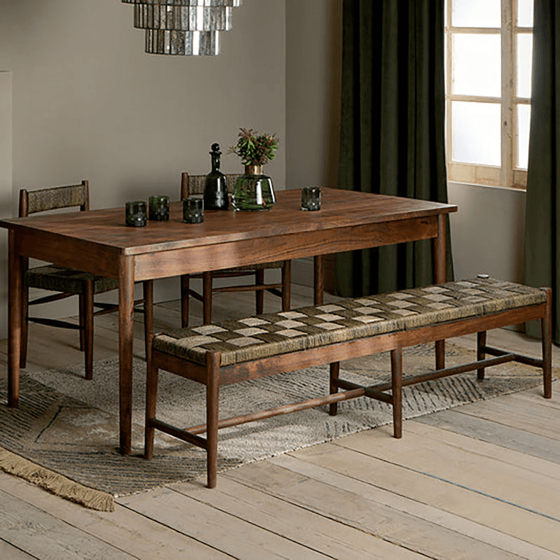 Anbu Acacia Dining Table, Washed Walnut