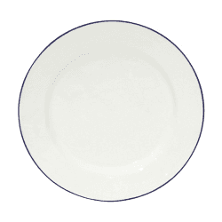 Image showing the Beja Set of 6 dinner plates, 28cm, White With Blue Rim product.