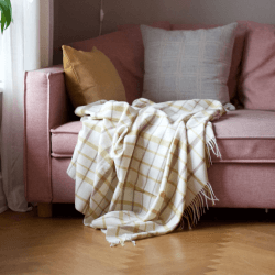 Image showing the Tweed Throw, H130 x W190cm, Light Yellow product.
