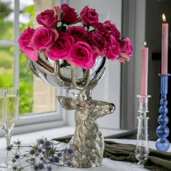 Image showing the Stag Bowl, H40 x W28 x D30 cm, Silver product.