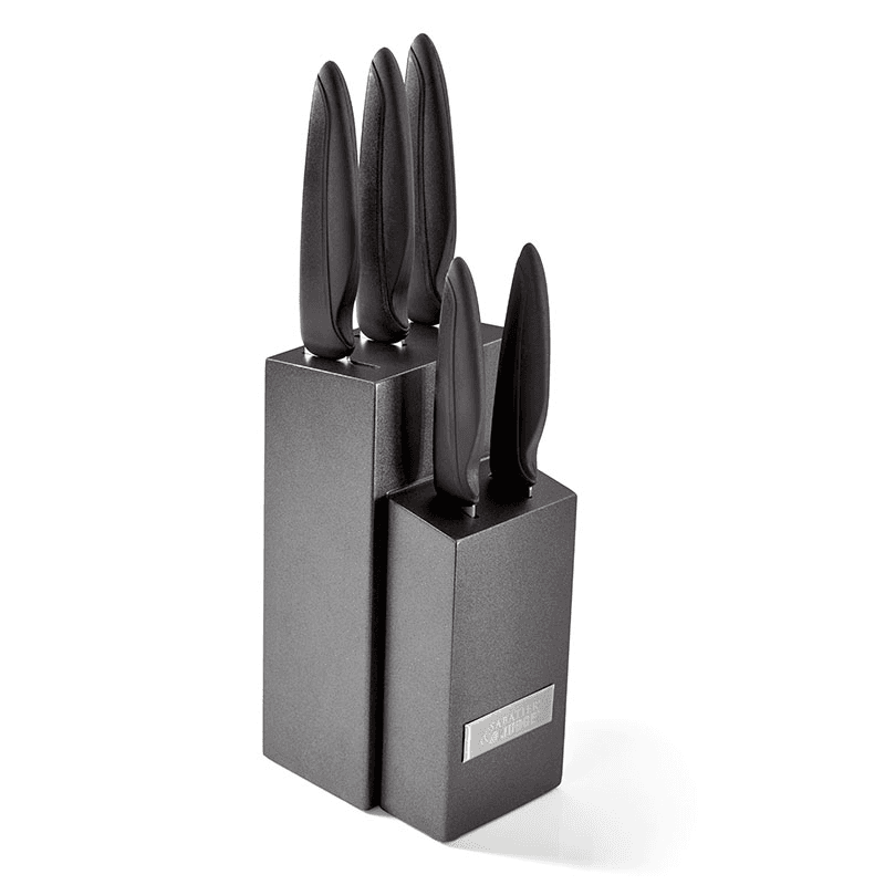 Sabatier IP 5 Piece Knife Block Set, Black