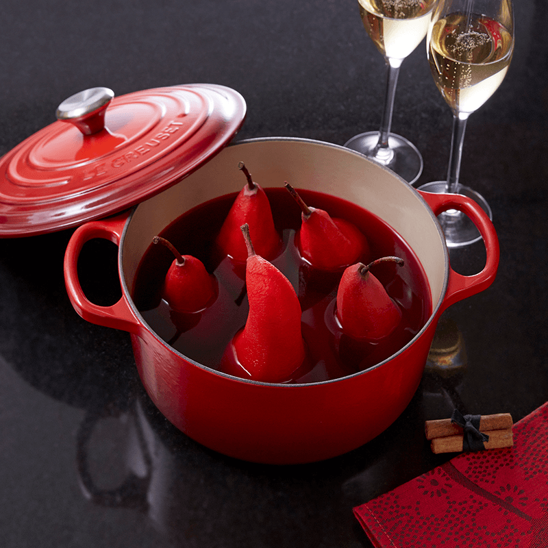 Signature Cast Iron Round casserole, 24cm - 4.2 litre, Cerise