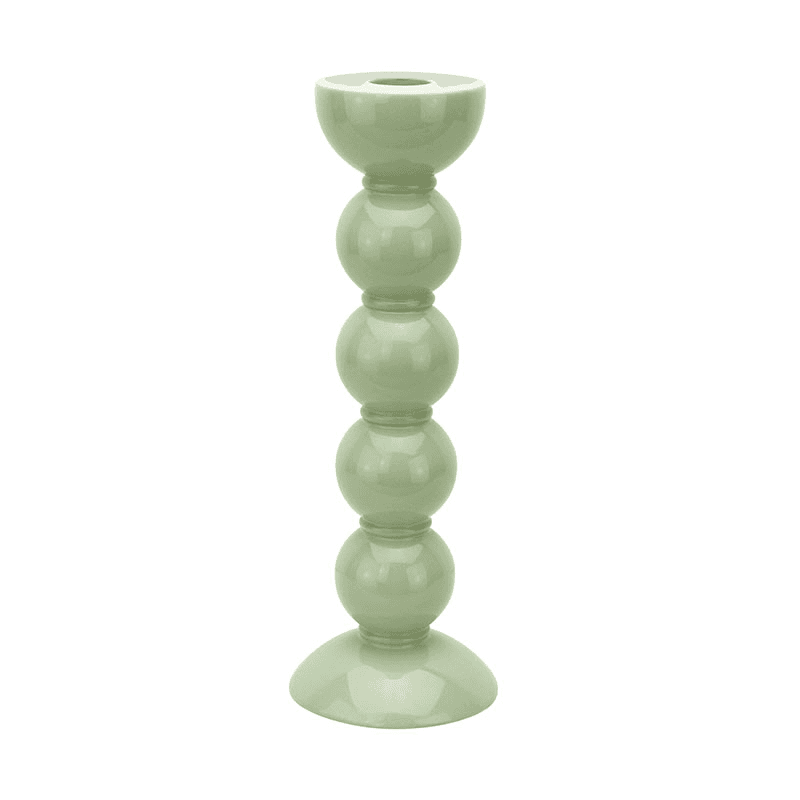 Bobbin Candlestick, H24cm, Sage