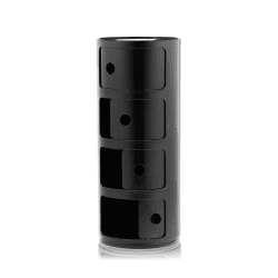 Image showing the Componibili 4 door cabinet, H77 x W32 x D32 cm, Black product.