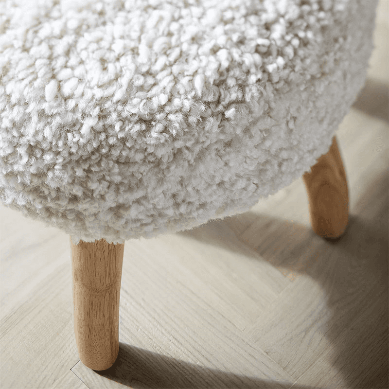 Sheepskin Stool, H47cm x W40cm, Pearl