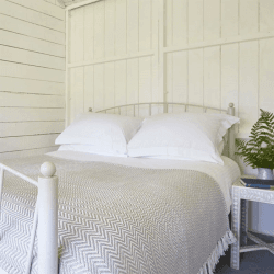 Image showing the Herringbone Blanket, 250cm x 130cm, Chinchilla product.