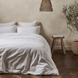 Image showing the Relaxed Cotton Super King Duvet Cover, Snow product.