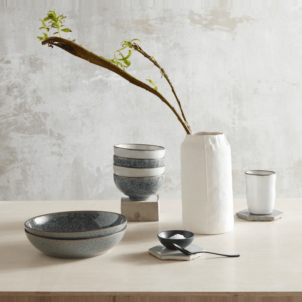 Studio Grey Set of 4 pasta bowls, 22 x 5cm, Granite