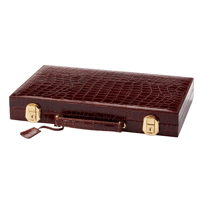 Backgammon Set, L45 x W30cm, Amazon Brown Croc