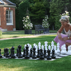 Image showing the Garden Chess Pieces with Board product.