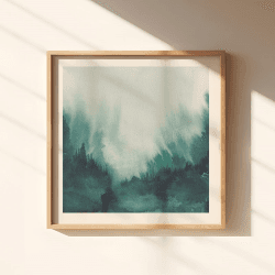Image showing the Beneath Square Signed Print, 30 x 30cm, Teal product.