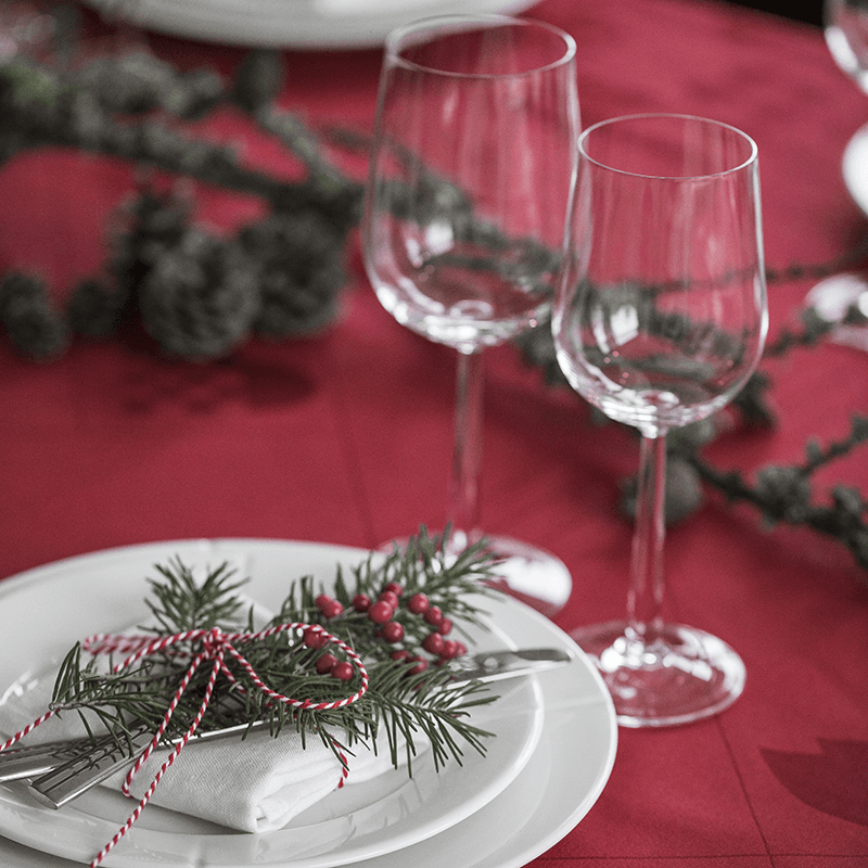 Set of 2 Red Wine Glasses, 320ml, Clear