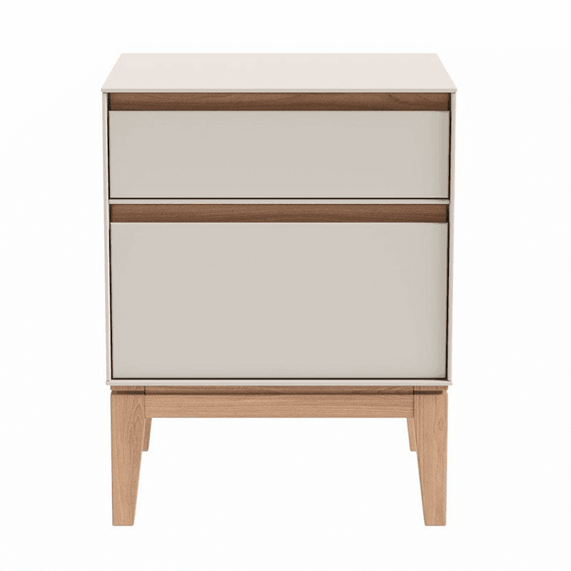 Lars Bedside Table, H52cm, Cashmere and Oak