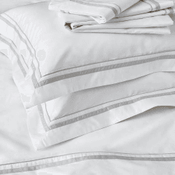 Image showing the Cavendish Super king size duvet cover, W260 x L220cm, White/Silver product.