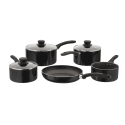Image showing the Radiant Non-Stick 5 Piece Saucepan Set, Black product.