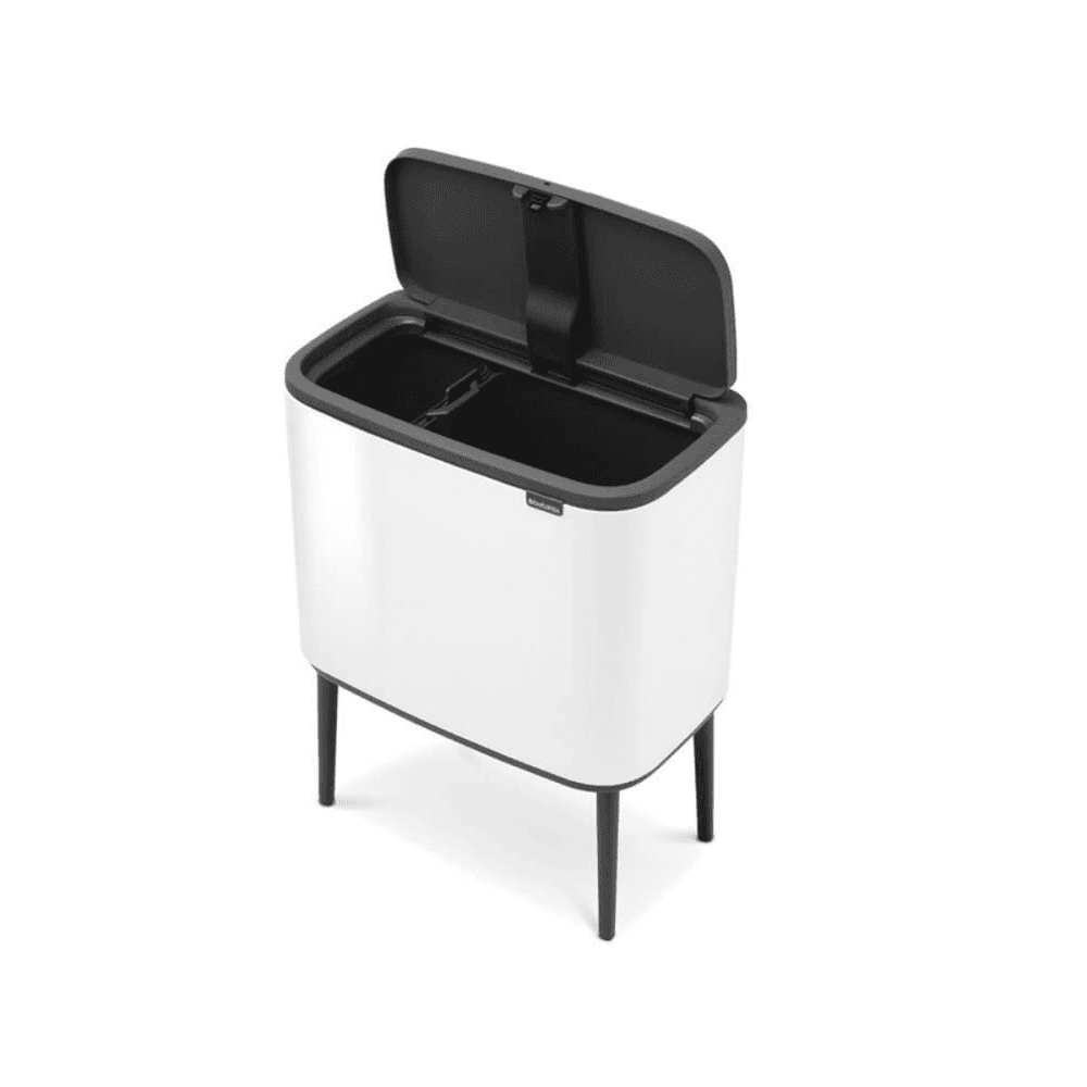 Bo Recycling Bin with 2 Inner Buckets, White
