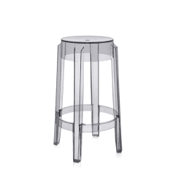 Image showing the Philippe Starck 2005 Charles Ghost Stool, H65cm, Smoke Grey product.