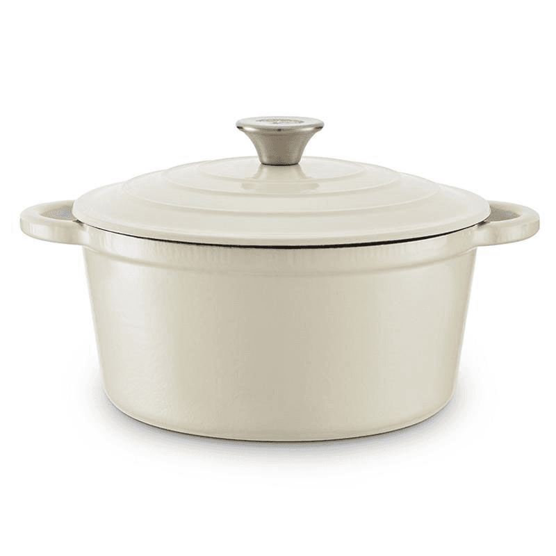Cast Iron Round Casserole, 24cm, Cream