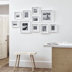 Image showing the Picture Gallery Large wall photo frame set, White product.