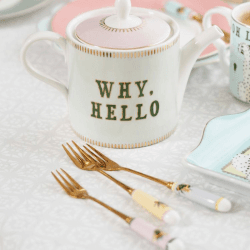 Image showing the Bees Set of 4 Cake Forks, Pastel product.