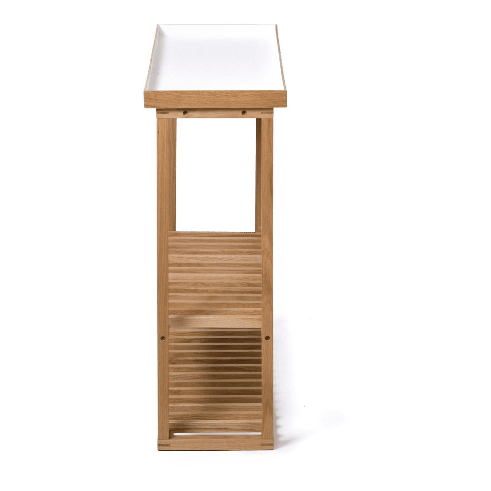 Hello Storage table, H74.4 x W81 x D28cm, White/Oak